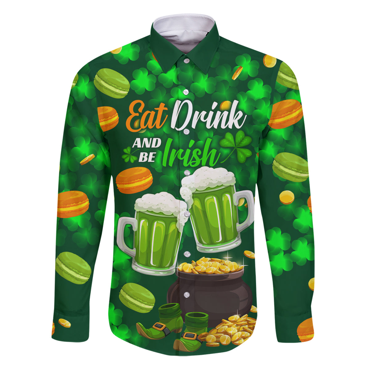Be Irish St Patricks Day Family Matching Puletasi and Hawaiian Shirt Drink Drank Drunk - Wonder Print Shop