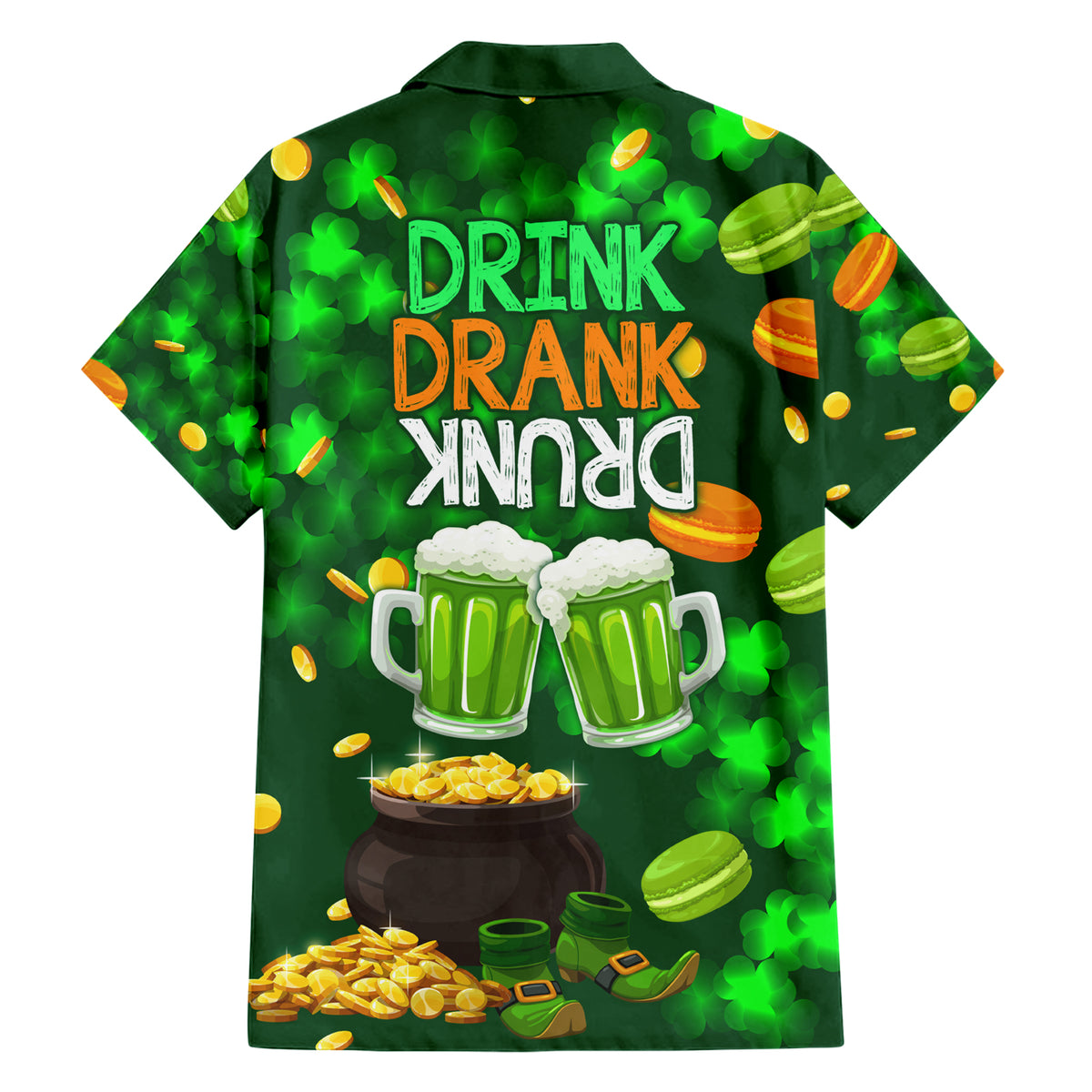 Be Irish St Patricks Day Family Matching Short Sleeve Bodycon Dress and Hawaiian Shirt Drink Drank Drunk - Wonder Print Shop