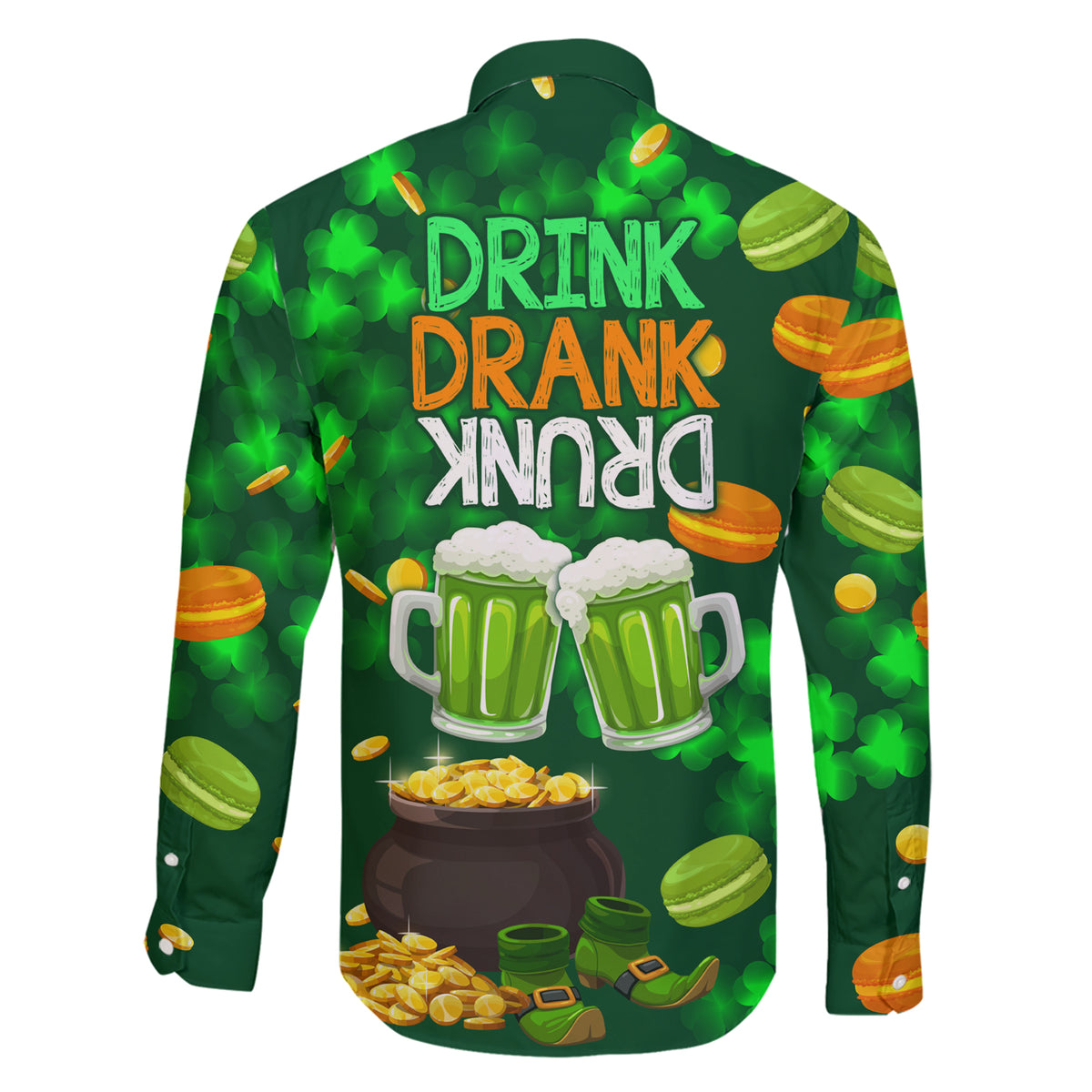 Be Irish St Patricks Day Family Matching Short Sleeve Bodycon Dress and Hawaiian Shirt Drink Drank Drunk - Wonder Print Shop