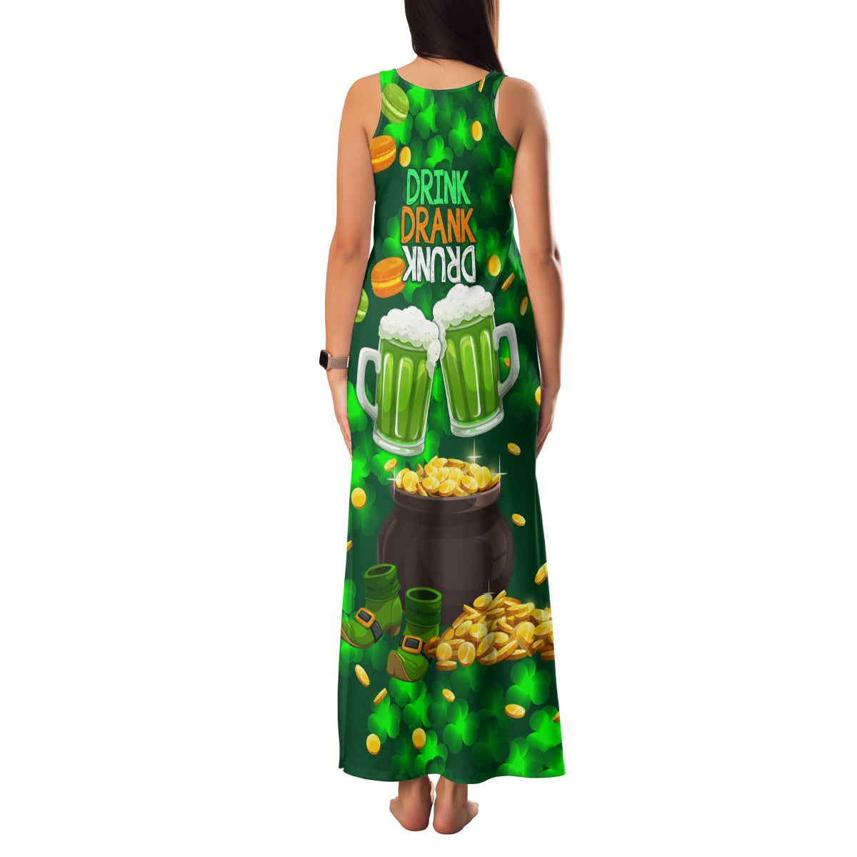 Be Irish St Patricks Day Family Matching Tank Maxi Dress and Hawaiian Shirt Drink Drank Drunk - Wonder Print Shop