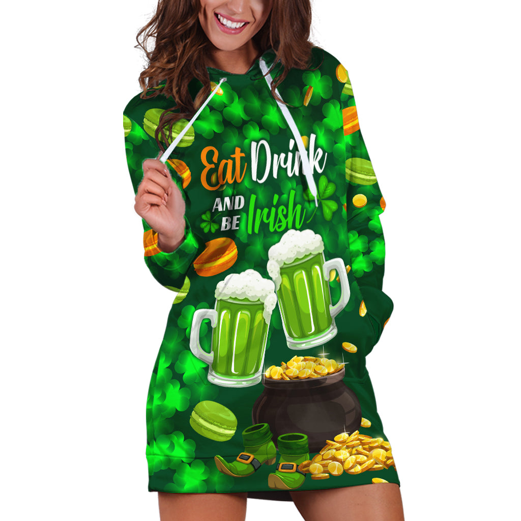 Be Irish St Patricks Day Hoodie Dress Drink Drank Drunk - Wonder Print Shop