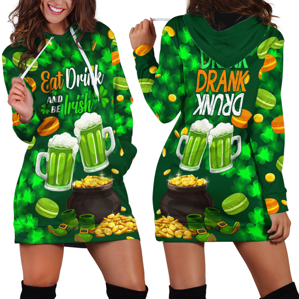 Be Irish St Patricks Day Hoodie Dress Drink Drank Drunk - Wonder Print Shop