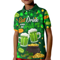 Be Irish St Patricks Day Kid Polo Shirt Drink Drank Drunk - Wonder Print Shop