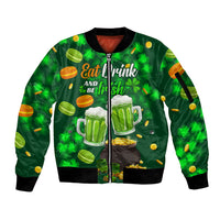 Be Irish St Patricks Day Sleeve Zip Bomber Jacket Drink Drank Drunk - Wonder Print Shop