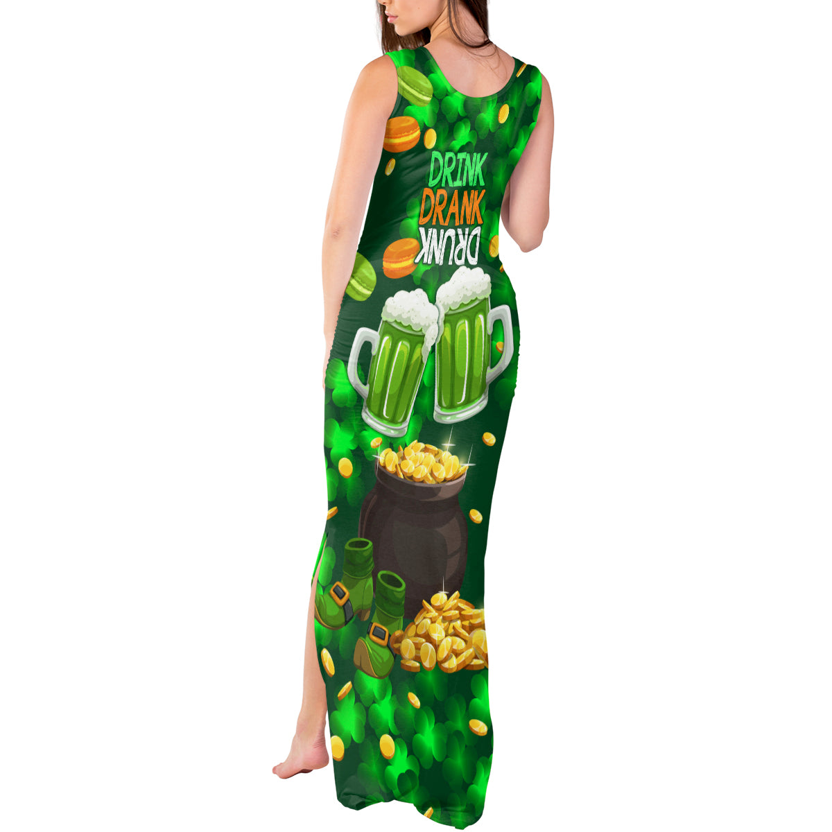 Be Irish St Patricks Day Tank Maxi Dress Drink Drank Drunk - Wonder Print Shop