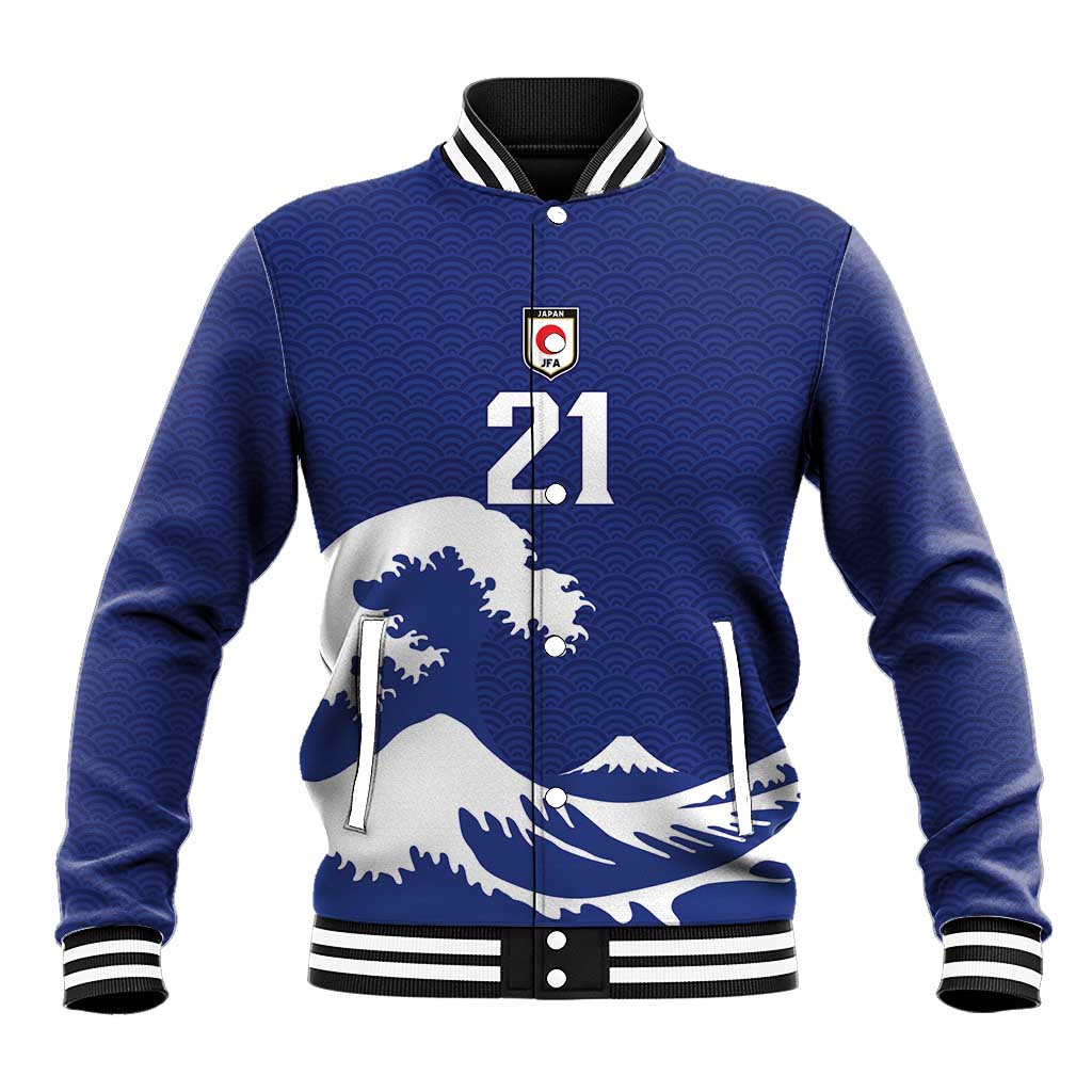 Custom Football Japan Yatagarasu Baseball Jacket Tsunami Wave Pattern