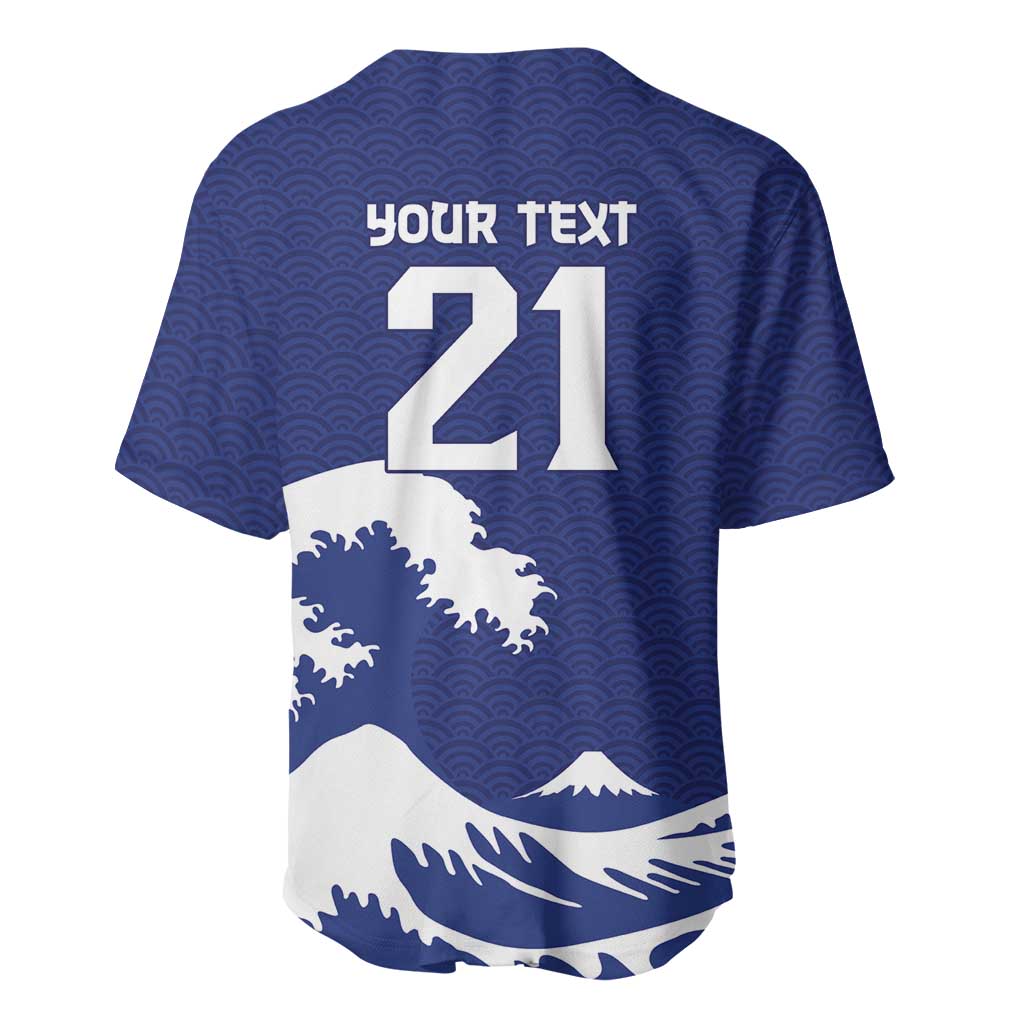 Custom Football Japan Yatagarasu Baseball Jersey Tsunami Wave Pattern