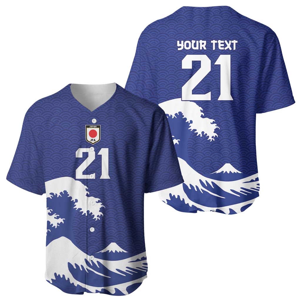 Custom Football Japan Yatagarasu Baseball Jersey Tsunami Wave Pattern