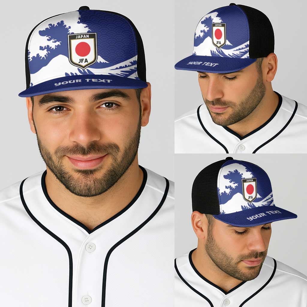Personalized Football Japan Yatagarasu Baseball Net Cap Tsunami Wave Pattern