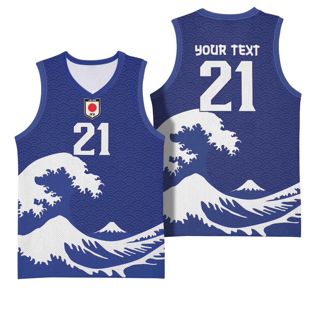 Custom Football Japan Yatagarasu Basketball Jersey Tsunami Wave Pattern