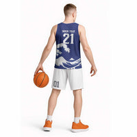 Custom Football Japan Yatagarasu Basketball Jersey Tsunami Wave Pattern