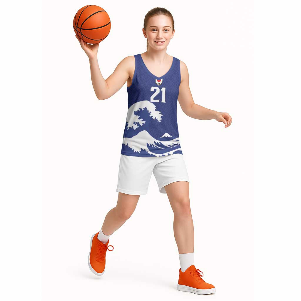 Custom Football Japan Yatagarasu Basketball Jersey Tsunami Wave Pattern