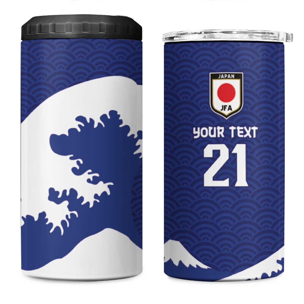 Custom Football Japan Yatagarasu 4 in 1 Can Cooler Tumbler Tsunami Wave Pattern