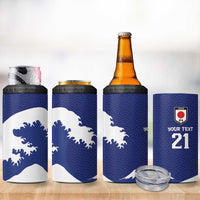 Custom Football Japan Yatagarasu 4 in 1 Can Cooler Tumbler Tsunami Wave Pattern