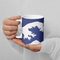 Custom Football Japan Yatagarasu Ceramic Mug Tsunami Wave Pattern