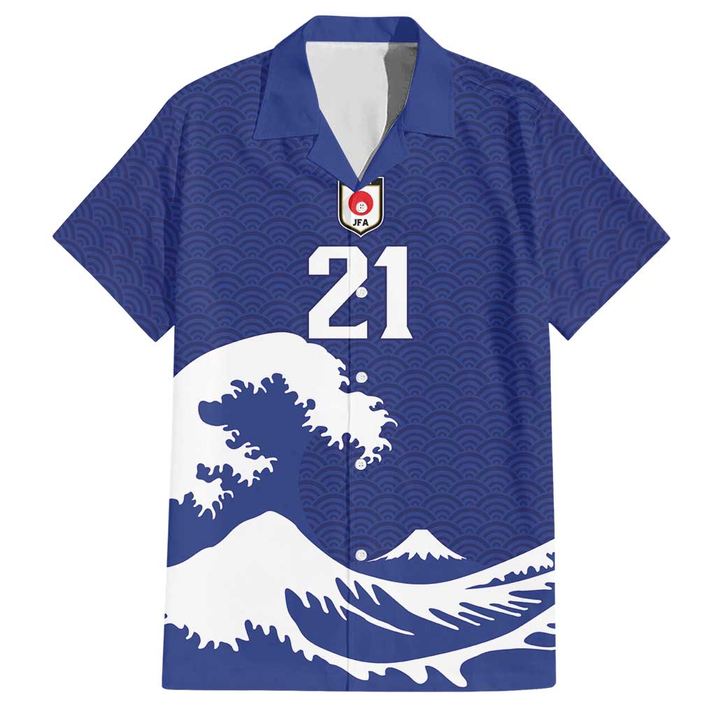 Custom Football Japan Yatagarasu Hawaiian Shirt Tsunami Wave Pattern
