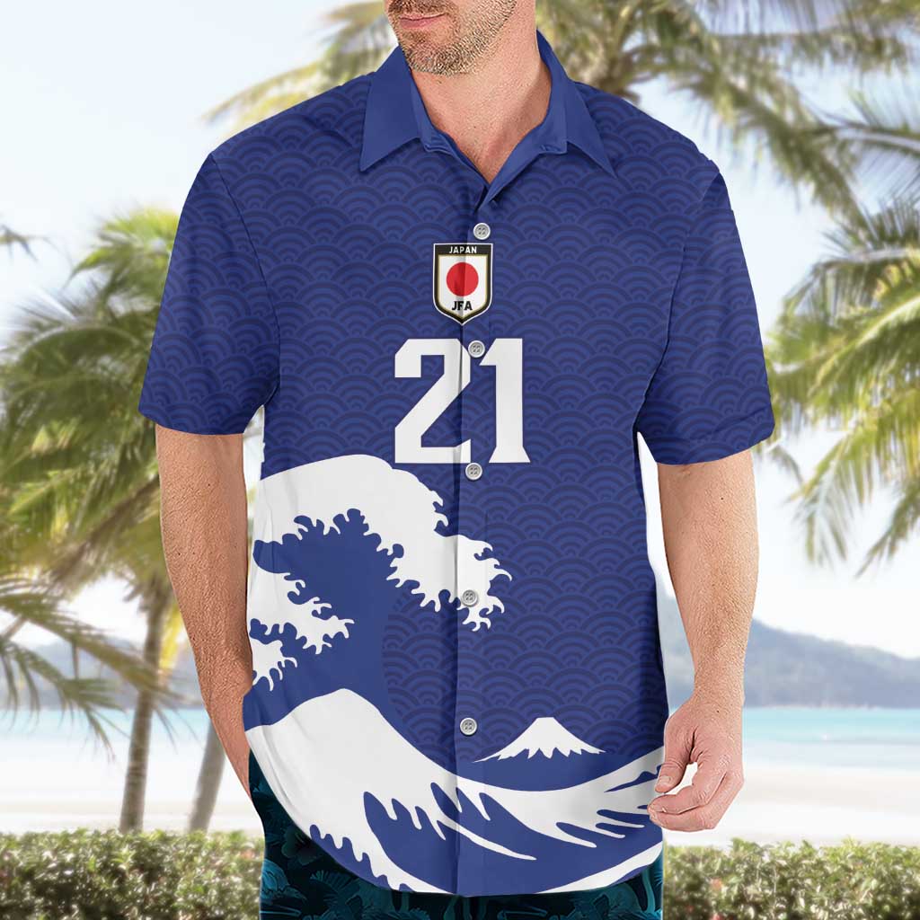 Custom Football Japan Yatagarasu Hawaiian Shirt Tsunami Wave Pattern
