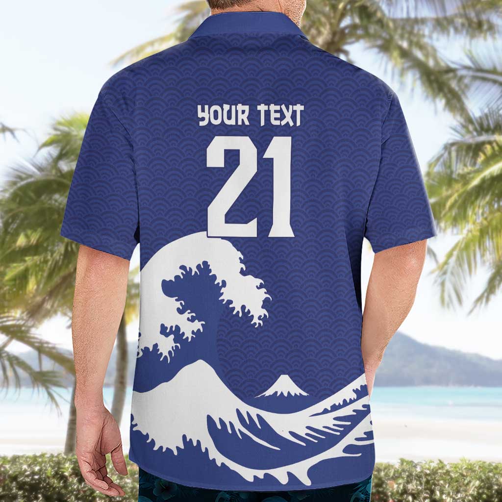 Custom Football Japan Yatagarasu Hawaiian Shirt Tsunami Wave Pattern