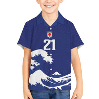 Custom Football Japan Yatagarasu Hawaiian Shirt Tsunami Wave Pattern