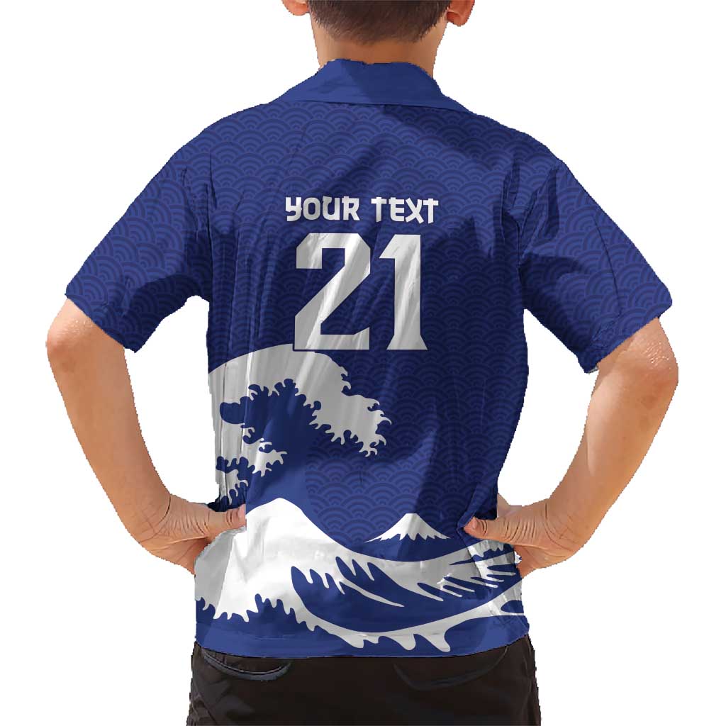 Custom Football Japan Yatagarasu Hawaiian Shirt Tsunami Wave Pattern