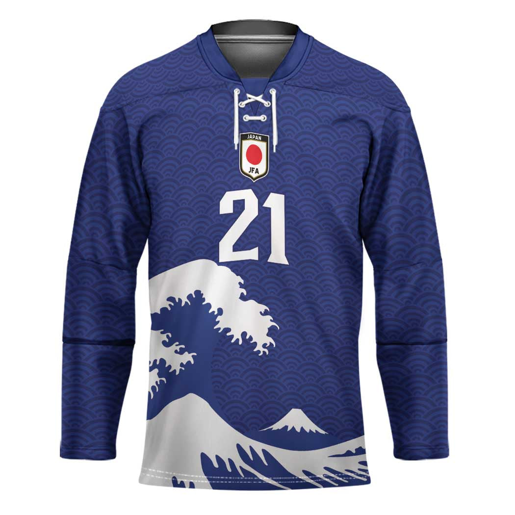 Custom Football Japan Yatagarasu Hockey Jersey Tsunami Wave Pattern