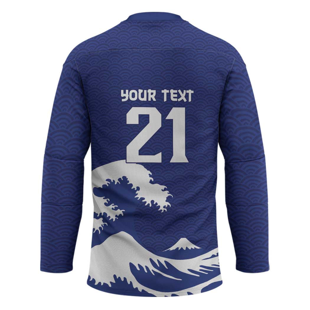 Custom Football Japan Yatagarasu Hockey Jersey Tsunami Wave Pattern