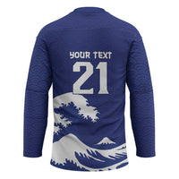 Custom Football Japan Yatagarasu Hockey Jersey Tsunami Wave Pattern
