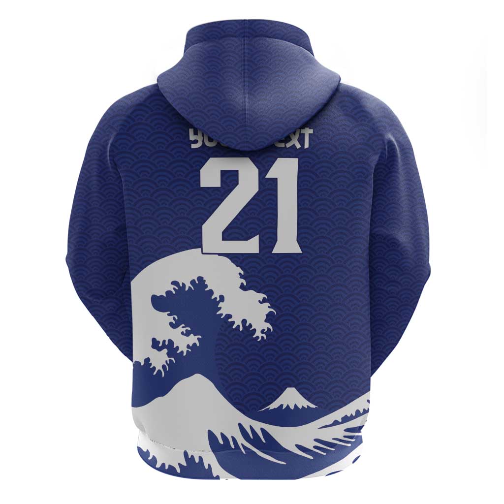 Custom Football Japan Yatagarasu Hoodie Tsunami Wave Pattern