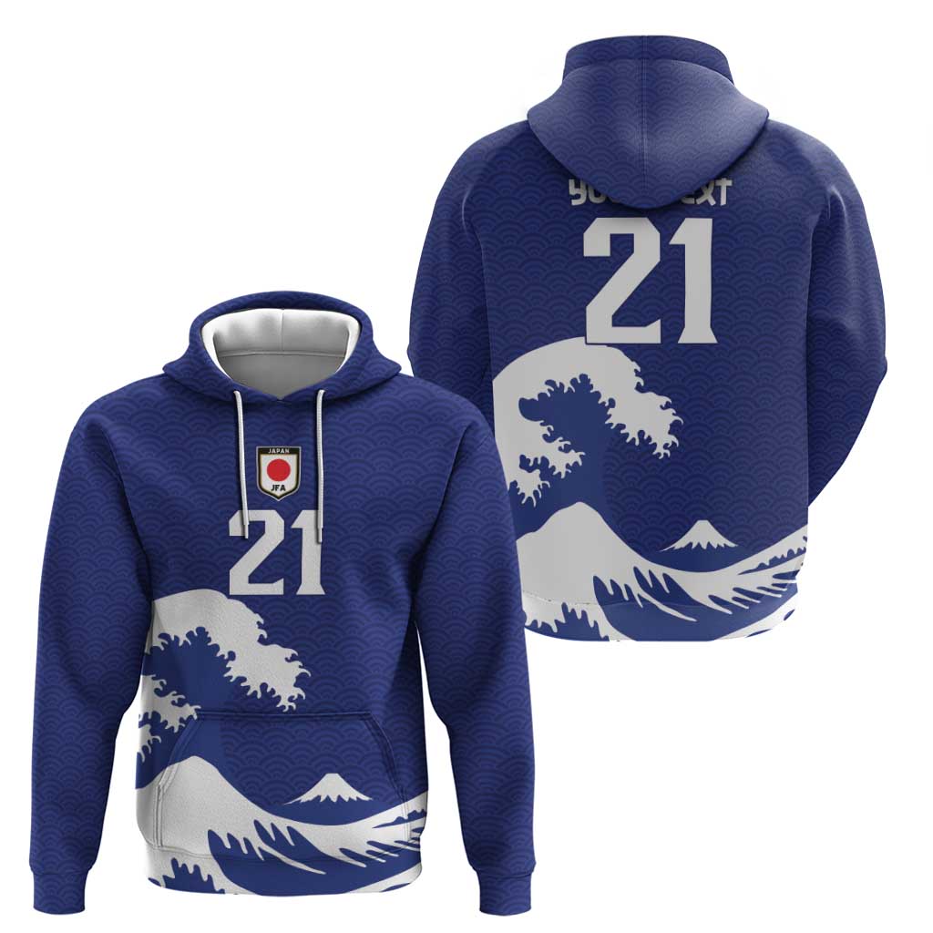 Custom Football Japan Yatagarasu Hoodie Tsunami Wave Pattern