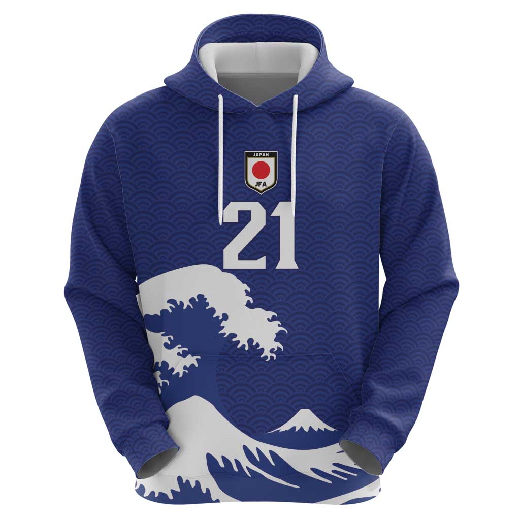 Custom Football Japan Yatagarasu Hoodie Tsunami Wave Pattern