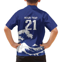 Custom Football Japan Yatagarasu Kid Hawaiian Shirt Tsunami Wave Pattern