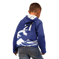 Custom Football Japan Yatagarasu Kid Hoodie Tsunami Wave Pattern