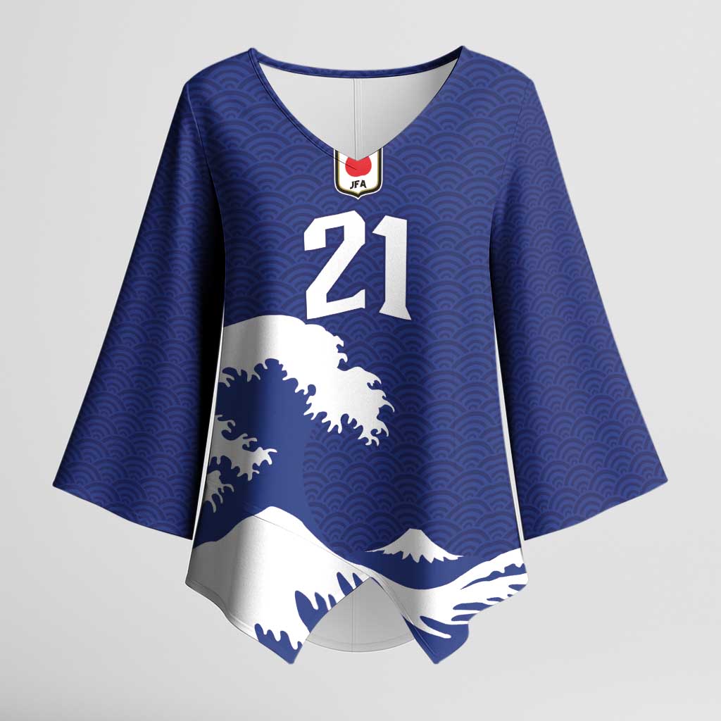 Custom Football Japan Yatagarasu Kimono Sleeve Blouse Tsunami Wave Pattern