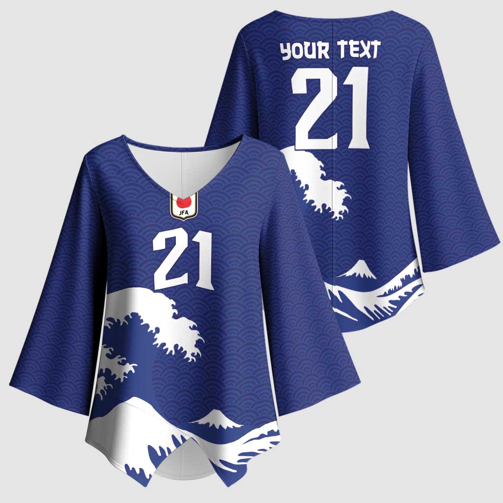 Custom Football Japan Yatagarasu Kimono Sleeve Blouse Tsunami Wave Pattern