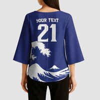 Custom Football Japan Yatagarasu Kimono Sleeve Blouse Tsunami Wave Pattern