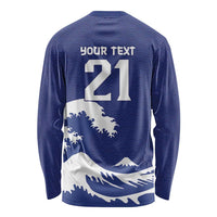 Custom Football Japan Yatagarasu Long Sleeve Shirt Tsunami Wave Pattern