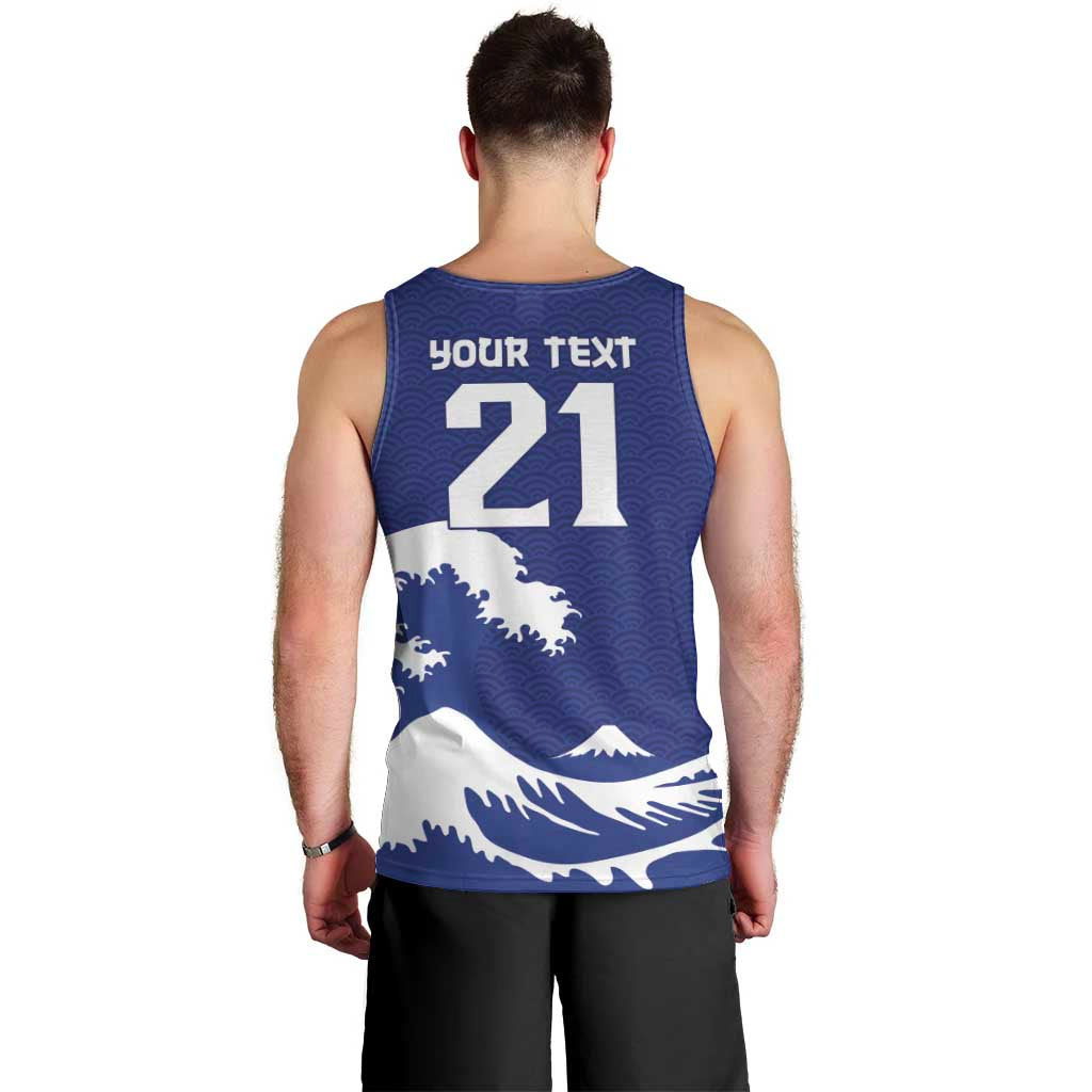 Custom Football Japan Yatagarasu Men Tank Top Tsunami Wave Pattern
