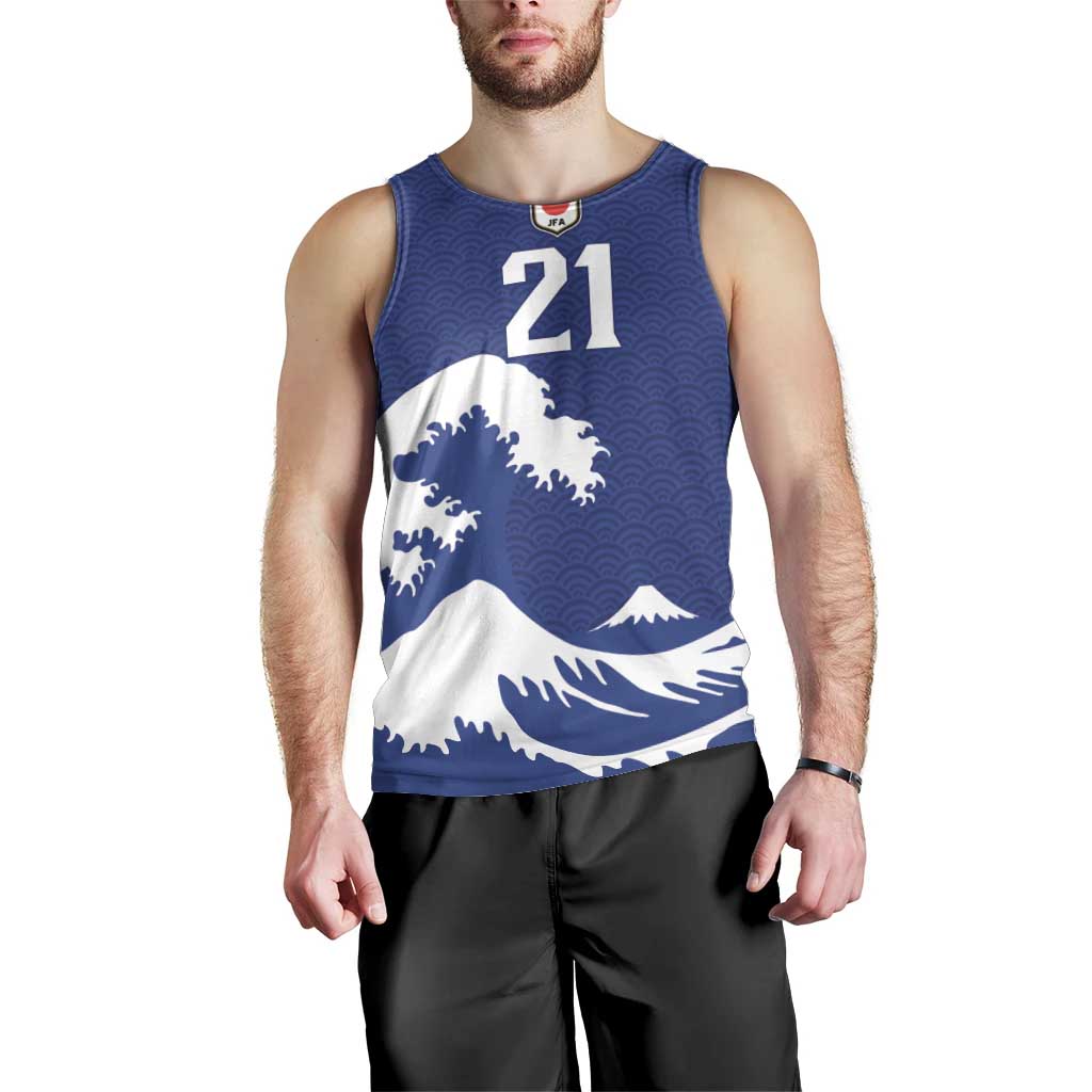 Custom Football Japan Yatagarasu Men Tank Top Tsunami Wave Pattern