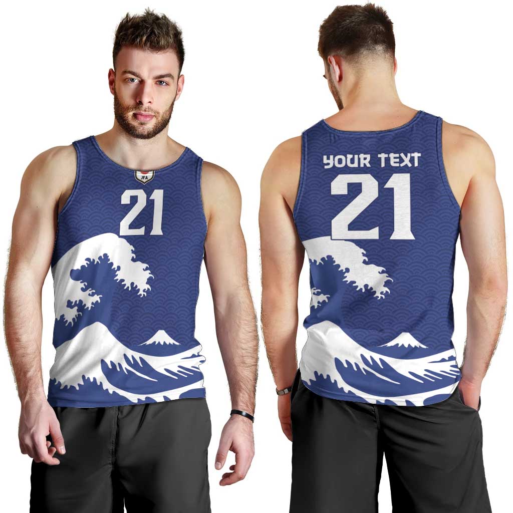 Custom Football Japan Yatagarasu Men Tank Top Tsunami Wave Pattern