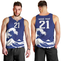 Custom Football Japan Yatagarasu Men Tank Top Tsunami Wave Pattern