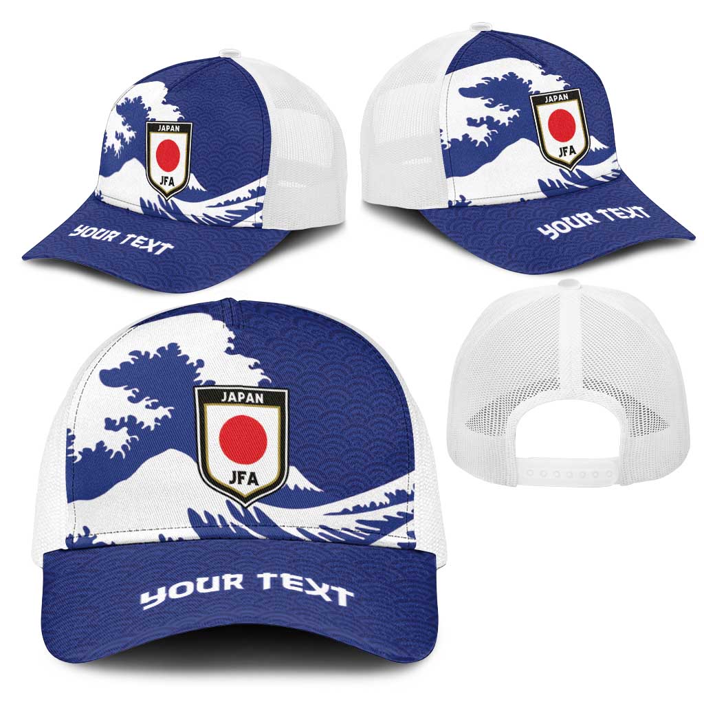 Personalized Football Japan Yatagarasu Mesh Trucker Cap Tsunami Wave Pattern