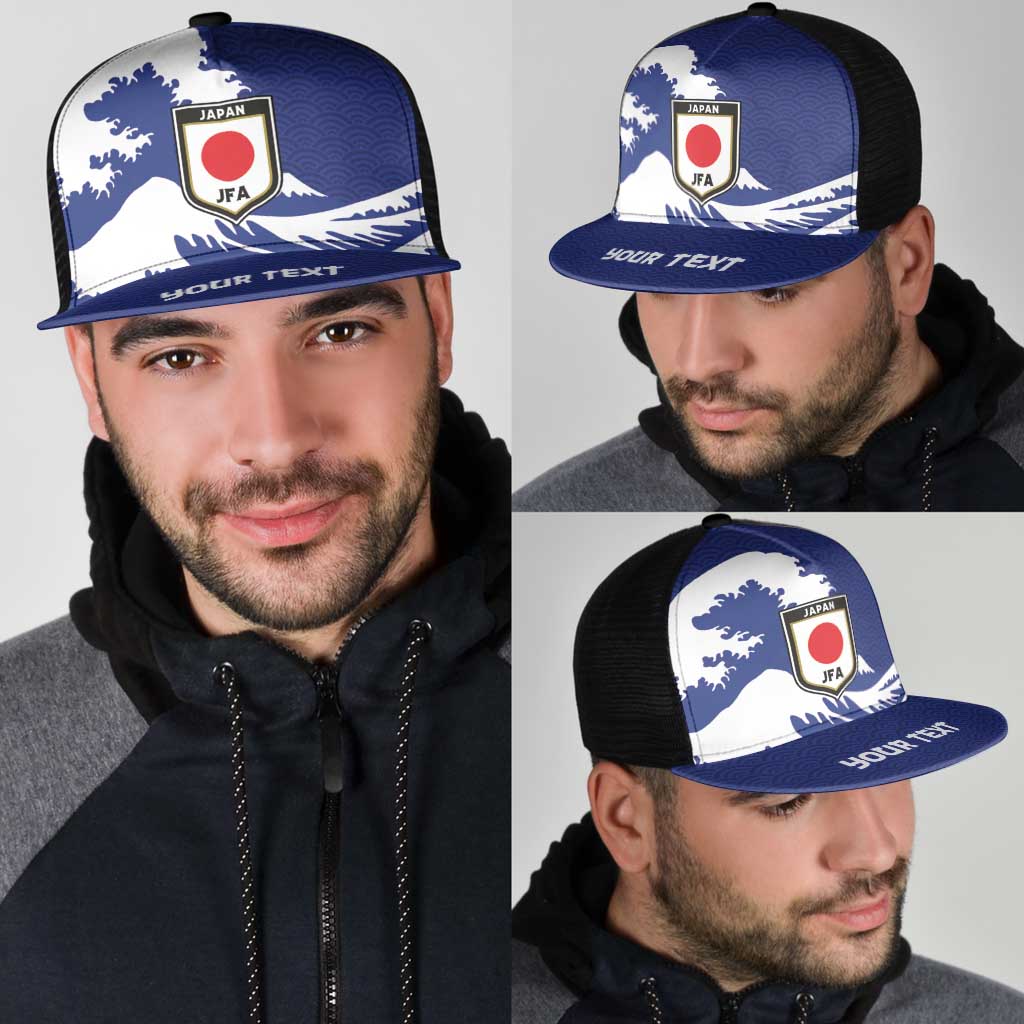 Personalized Football Japan Yatagarasu Mesh Trucker Cap Tsunami Wave Pattern