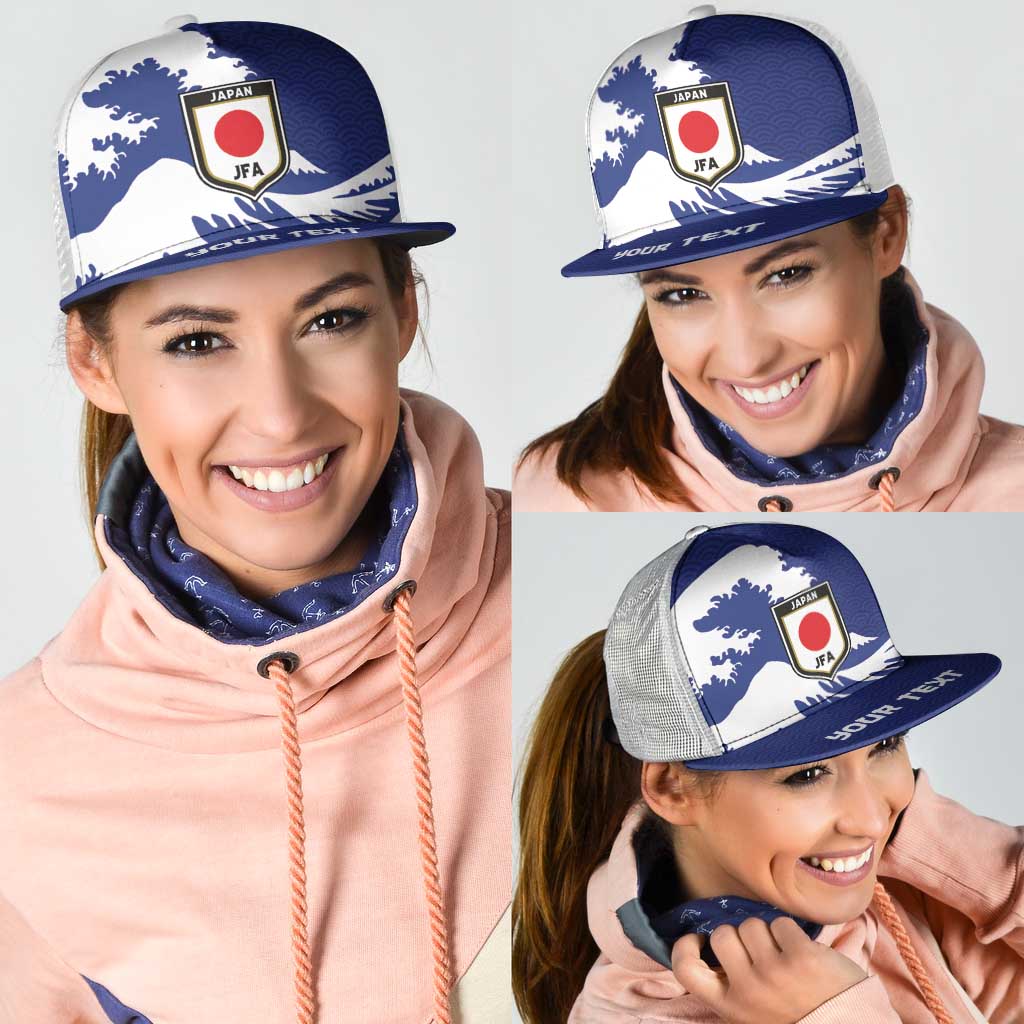 Personalized Football Japan Yatagarasu Mesh Trucker Cap Tsunami Wave Pattern