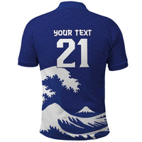 Custom Football Japan Yatagarasu Polo Shirt Tsunami Wave Pattern