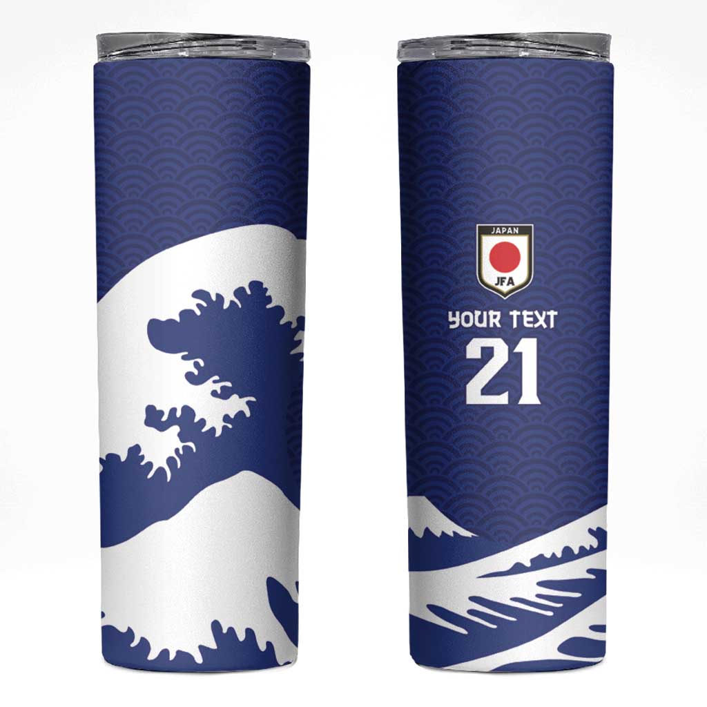Custom Football Japan Yatagarasu Skinny Tumbler Tsunami Wave Pattern
