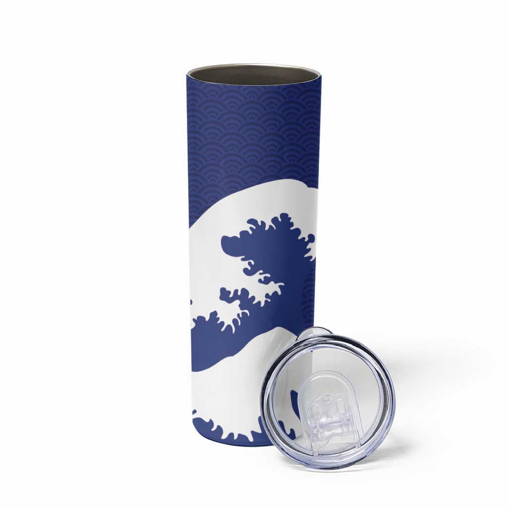 Custom Football Japan Yatagarasu Skinny Tumbler Tsunami Wave Pattern