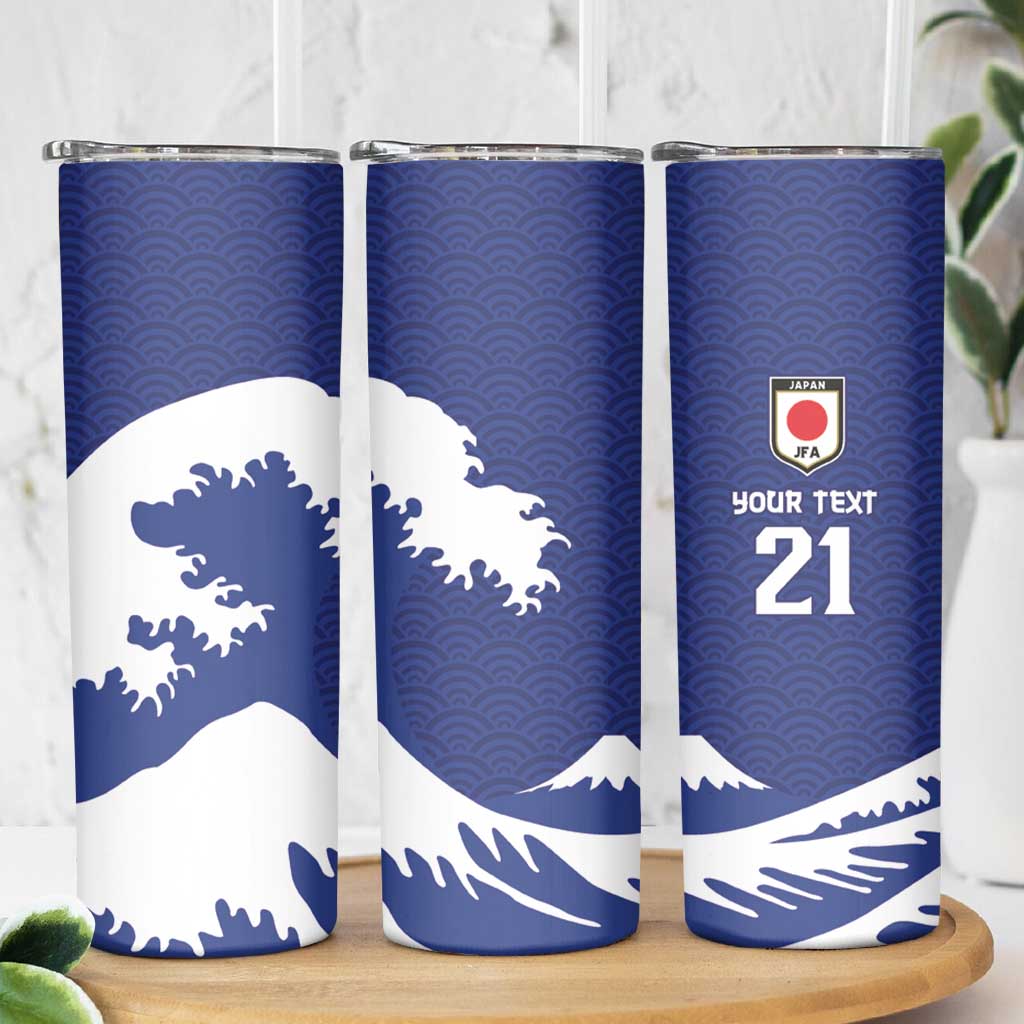 Custom Football Japan Yatagarasu Skinny Tumbler Tsunami Wave Pattern