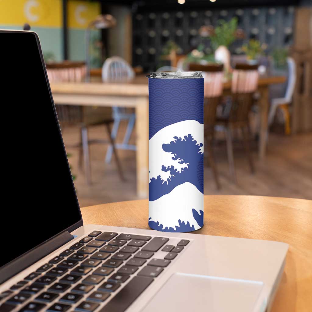 Custom Football Japan Yatagarasu Skinny Tumbler Tsunami Wave Pattern