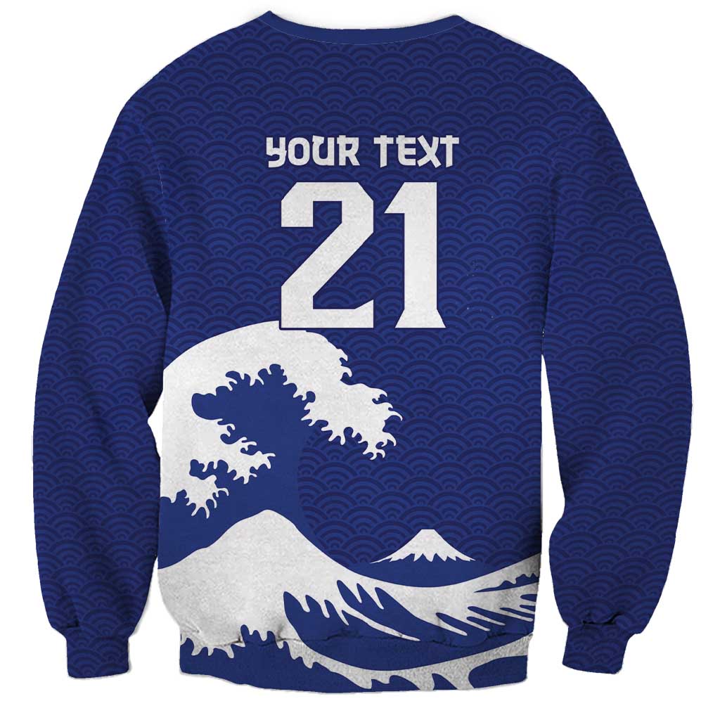 Custom Football Japan Yatagarasu Sweatshirt Tsunami Wave Pattern