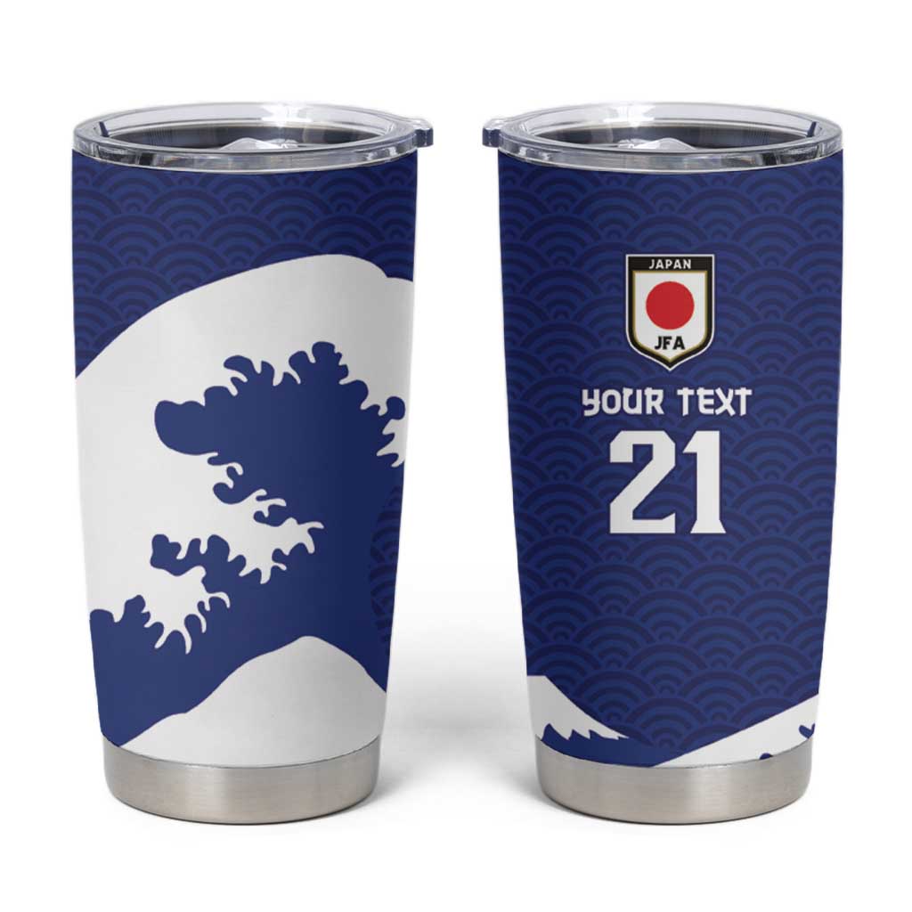 Custom Football Japan Yatagarasu Tumbler Cup Tsunami Wave Pattern